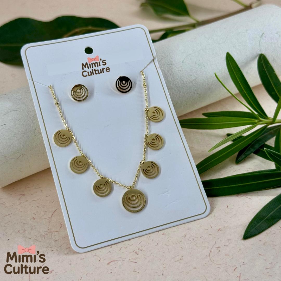 Golden Spiral Pendant Set ✨