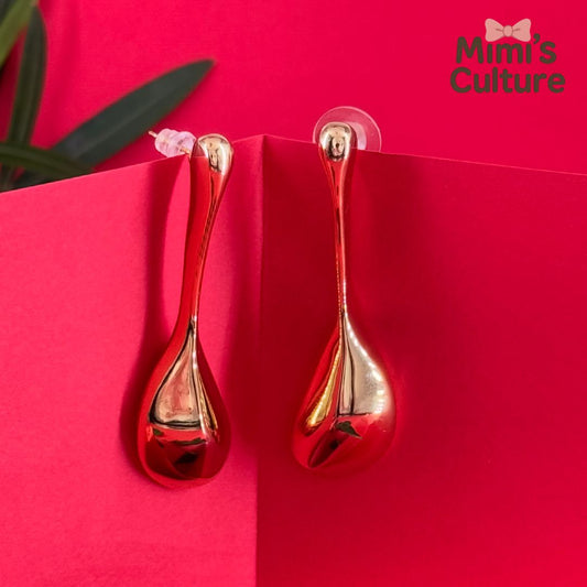 Golden Teardrop Statement Earrings