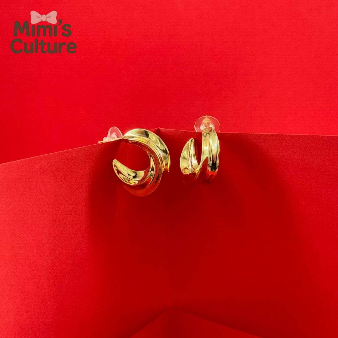 Golden Wave Twist Earrings