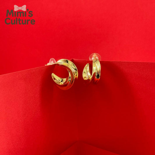 Golden Wave Twist Earrings