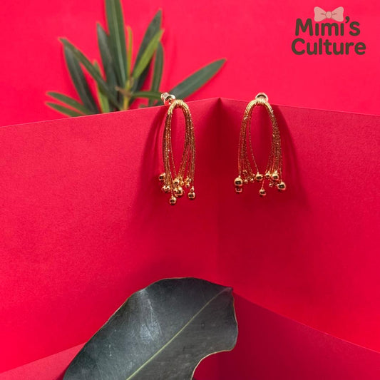 Golden Cascade Dangle Earrings