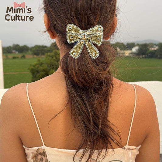 Golden Bow Luxe Clip