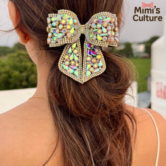 Glam Crystal Embellished Hair Bow