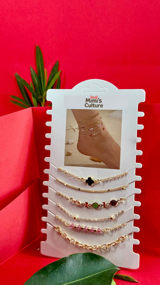Mimi’s Culture Golden Radiance Anklet Set